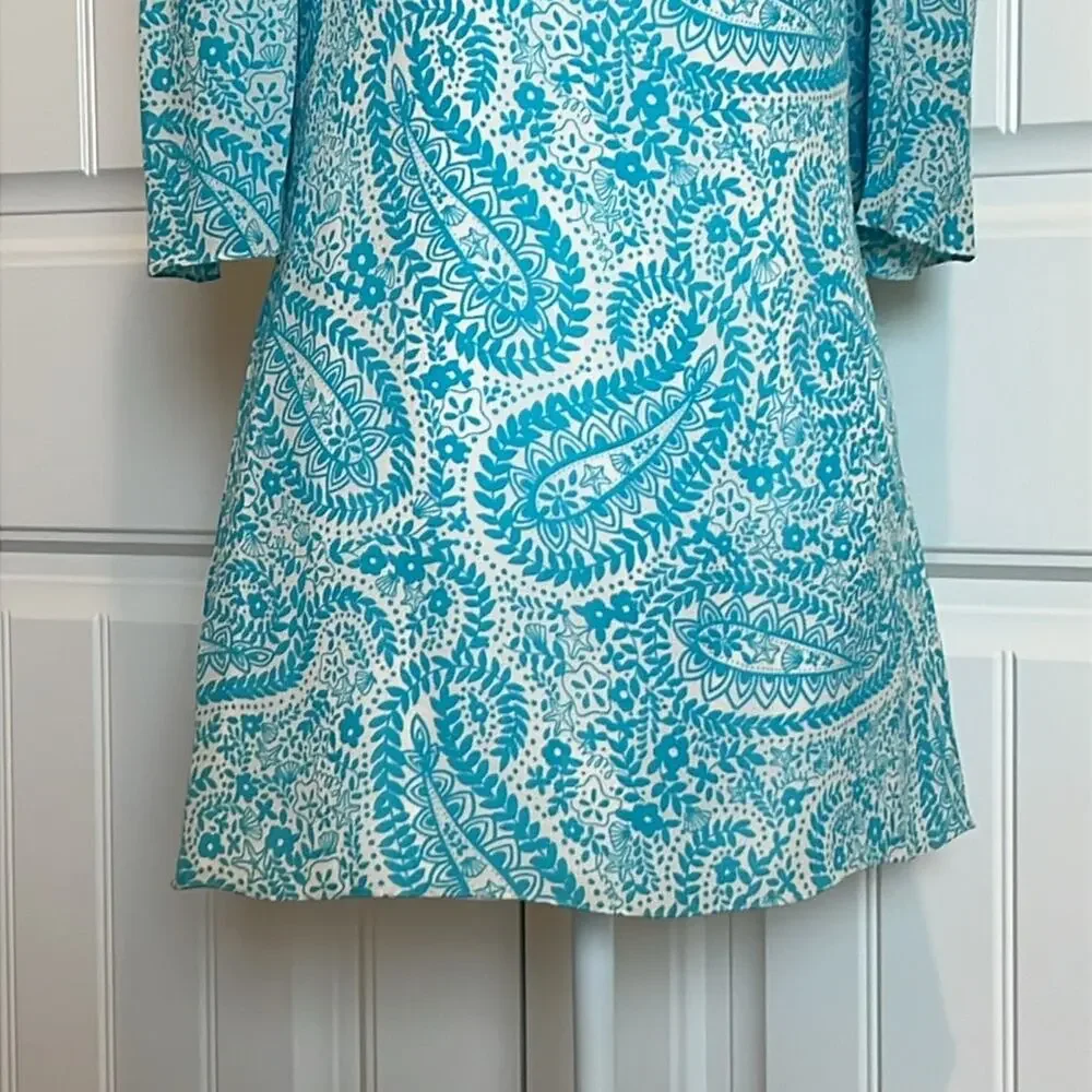 Beautiful 100% Silk Lilly Pulitzer Paisley mini Dress 6‎ coastal preppy chic fun